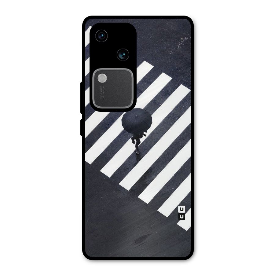 Zebra Walking Metal Back Case for Vivo V30