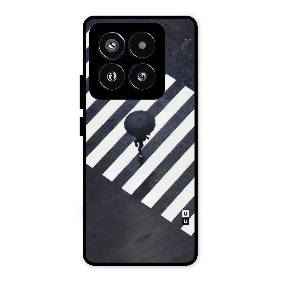 Zebra Walking Metal Back Case for Xiaomi 14 Pro