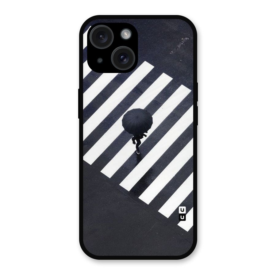 Zebra Walking Metal Back Case for iPhone 15
