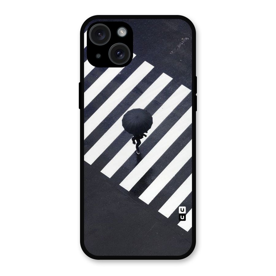 Zebra Walking Metal Back Case for iPhone 15 Plus