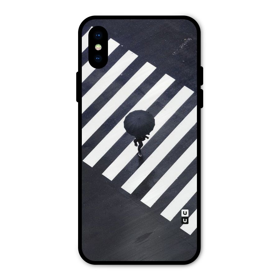 Zebra Walking Metal Back Case for iPhone XS