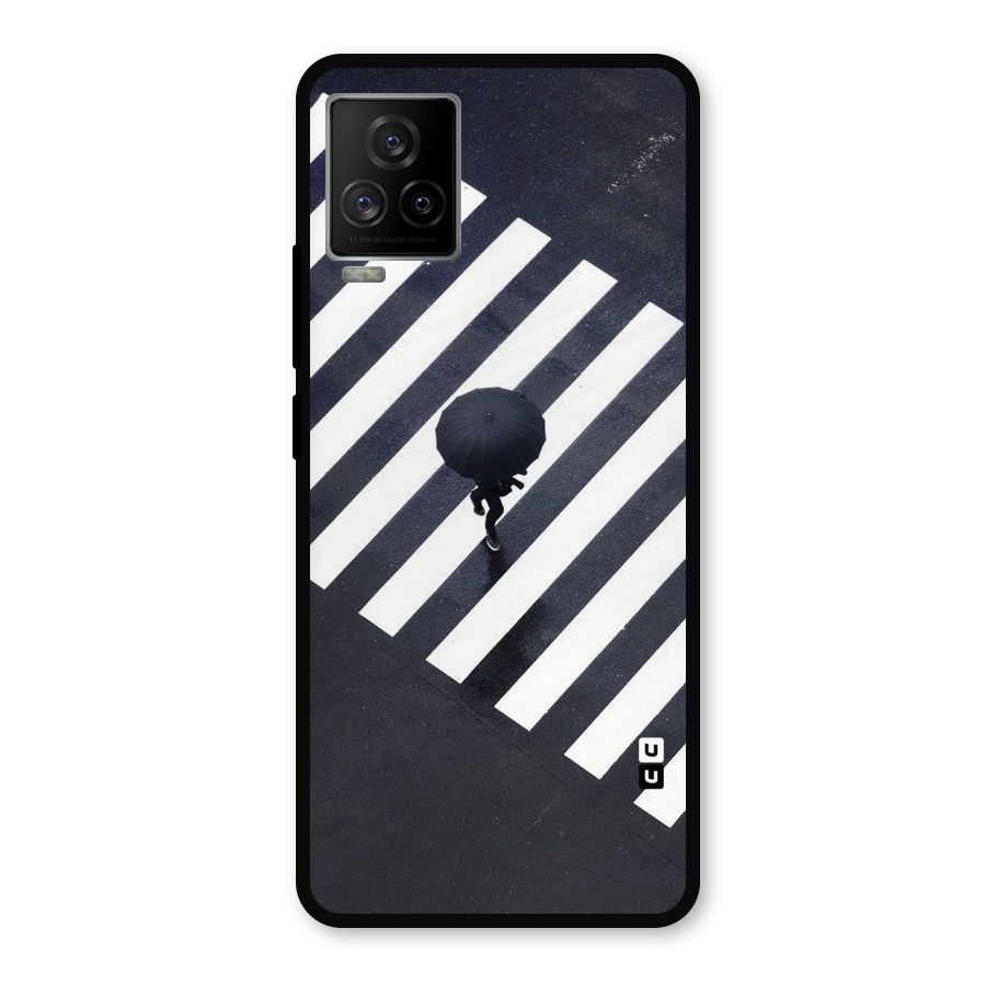 Zebra Walking Metal Back Case for iQOO 7 Legend 5G