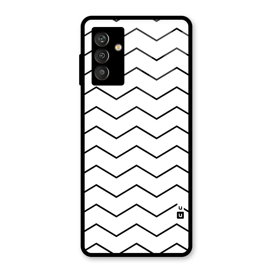 ZigZag Simple Classic Lines Glass Back Case for Galaxy M13