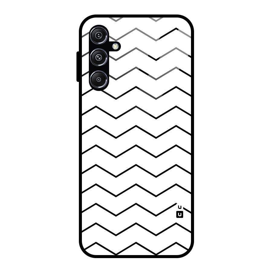 ZigZag Simple Classic Lines Glass Back Case for Galaxy M34 5G