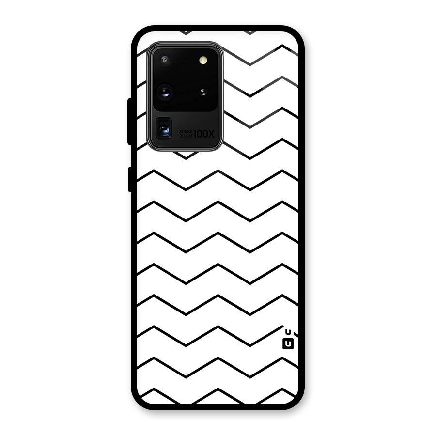 ZigZag Simple Classic Lines Glass Back Case for Galaxy S20 Ultra