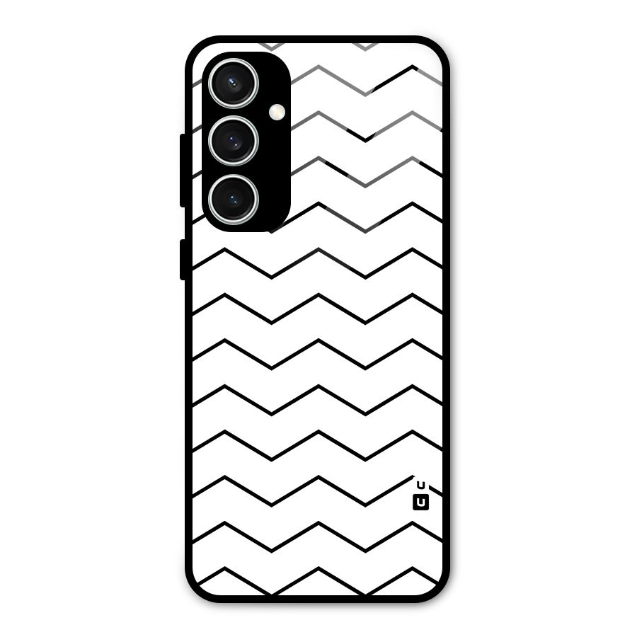 ZigZag Simple Classic Lines Glass Back Case for Galaxy S23 FE