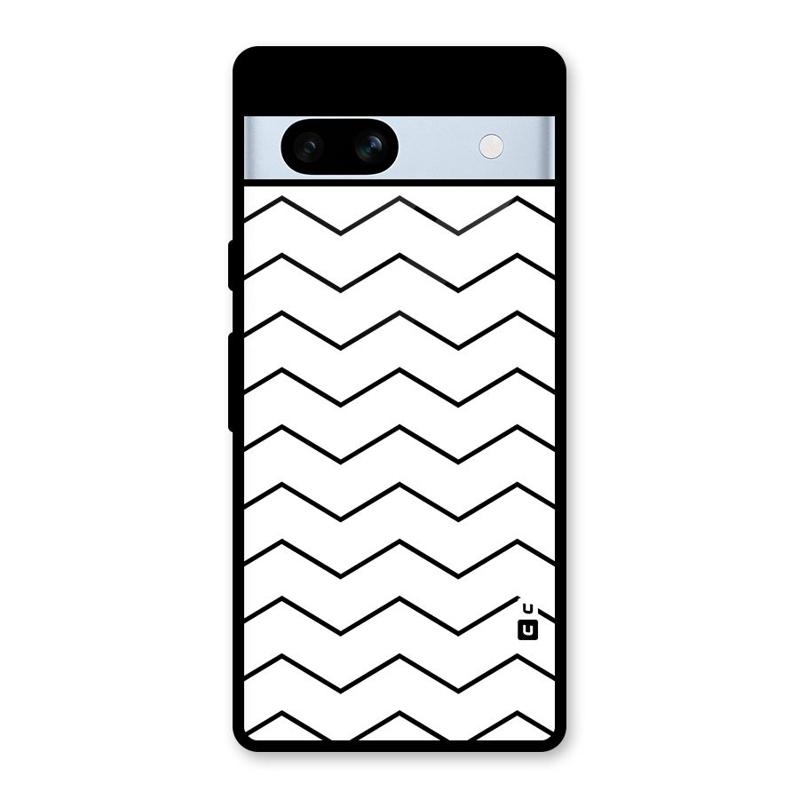 ZigZag Simple Classic Lines Glass Back Case for Google Pixel 7a