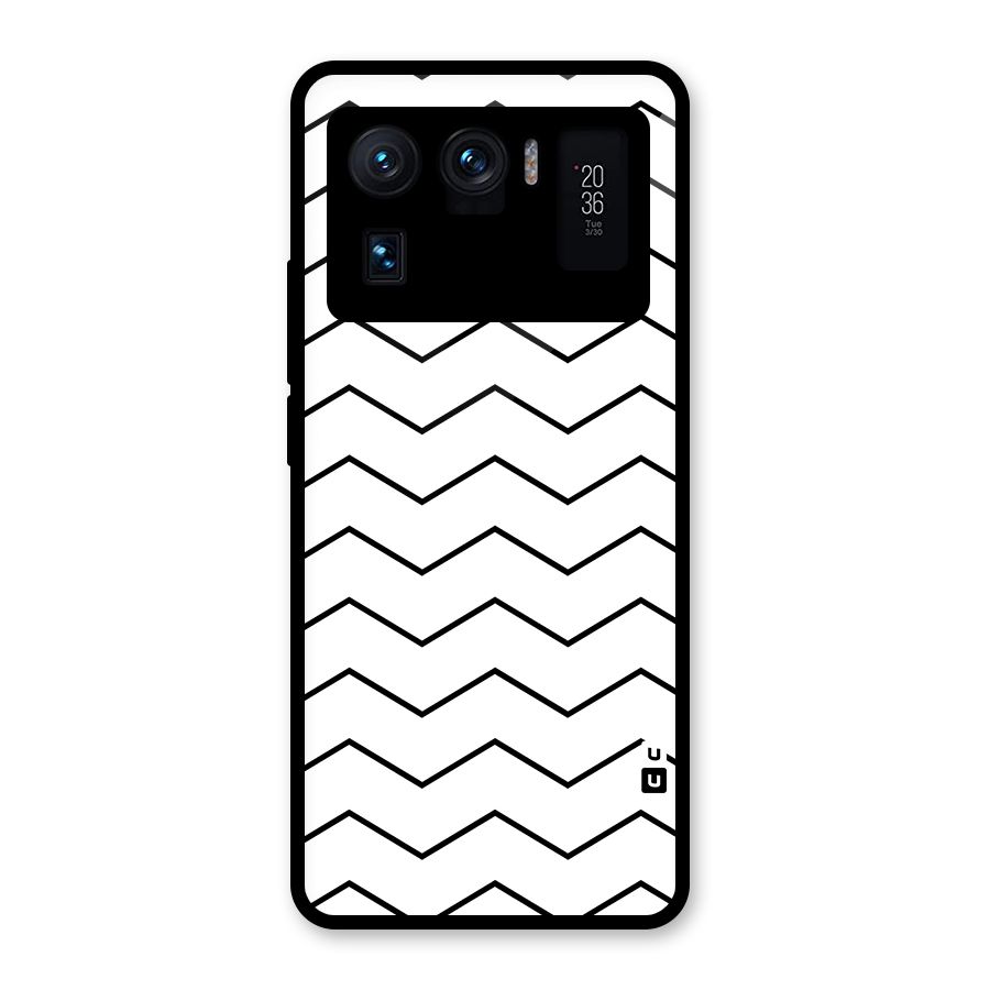 ZigZag Simple Classic Lines Glass Back Case for Mi 11 Ultra