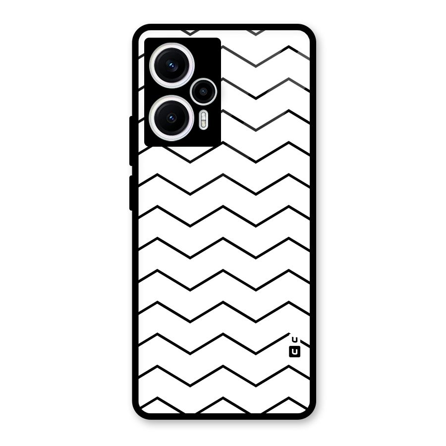 ZigZag Simple Classic Lines Glass Back Case for Poco F5