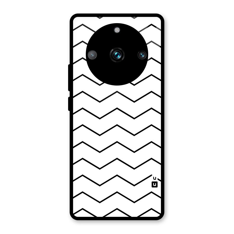 ZigZag Simple Classic Lines Glass Back Case for Realme 11 Pro