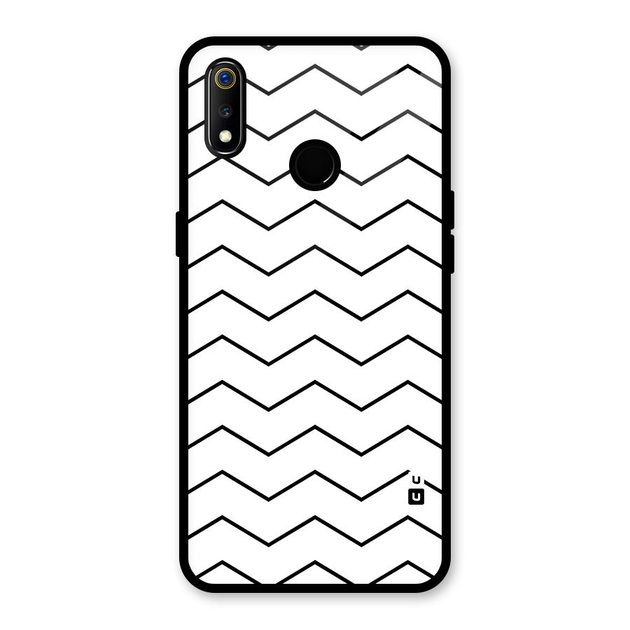 ZigZag Simple Classic Lines Glass Back Case for Realme 3