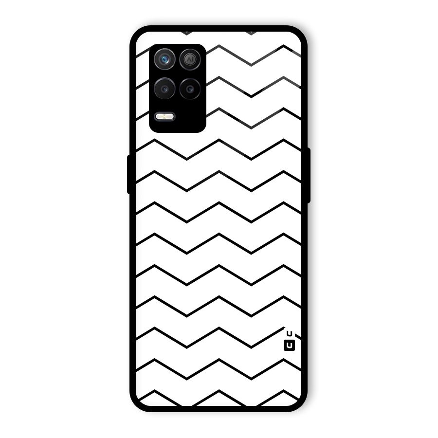 ZigZag Simple Classic Lines Glass Back Case for Realme 8s 5G