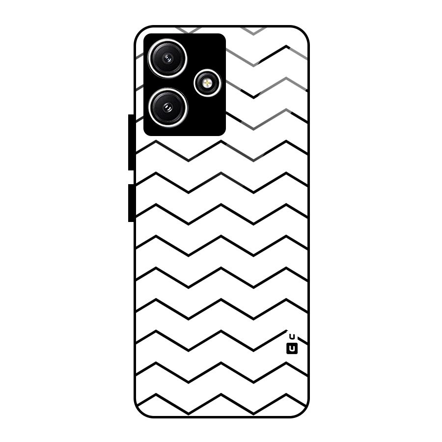 ZigZag Simple Classic Lines Glass Back Case for Redmi 12 5G