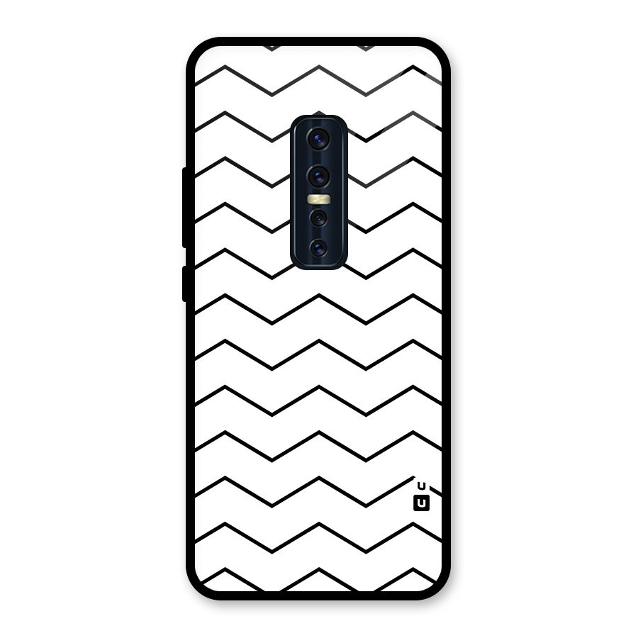 ZigZag Simple Classic Lines Glass Back Case for Vivo V17 Pro