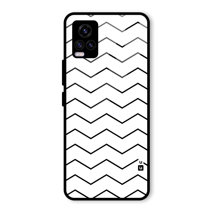 ZigZag Simple Classic Lines Glass Back Case for Vivo V20 2021