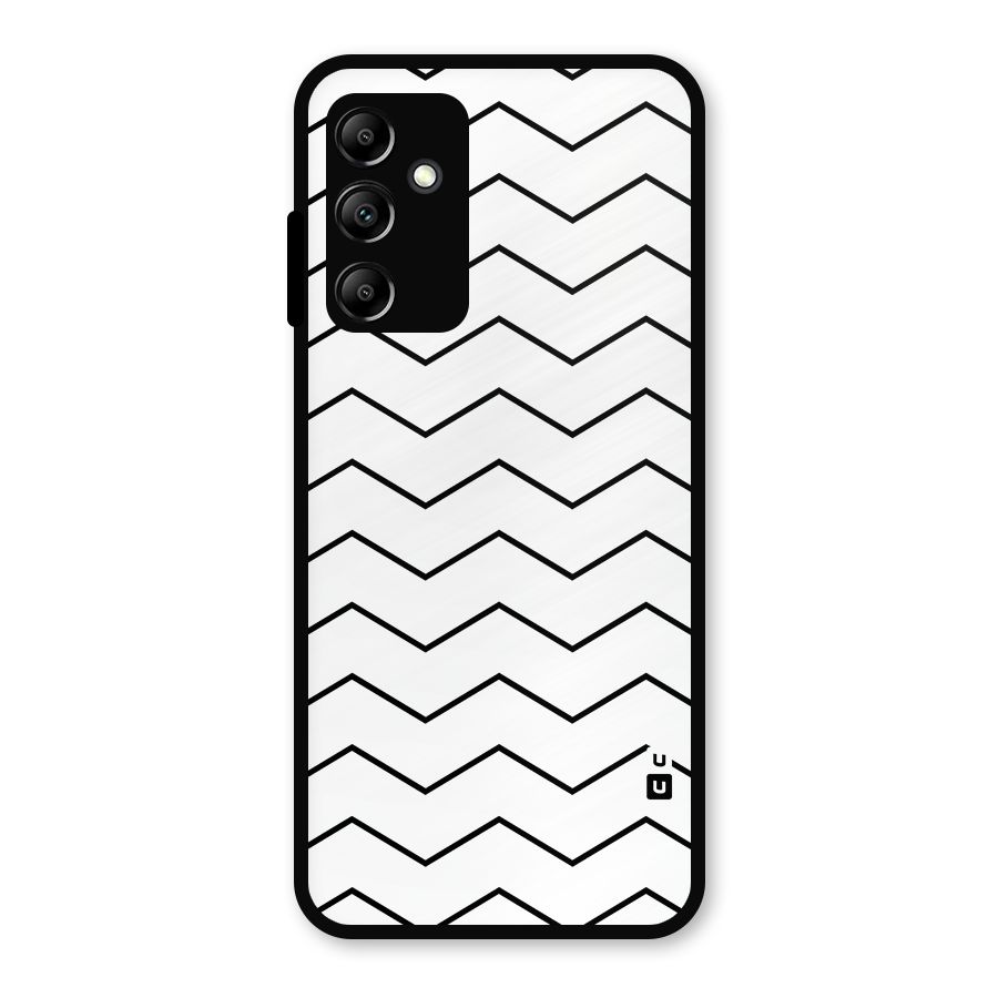 ZigZag Simple Classic Lines Metal Back Case for Galaxy A14 5G