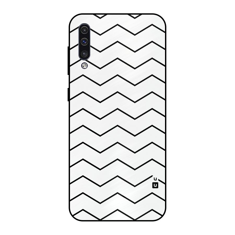 ZigZag Simple Classic Lines Metal Back Case for Galaxy A30s