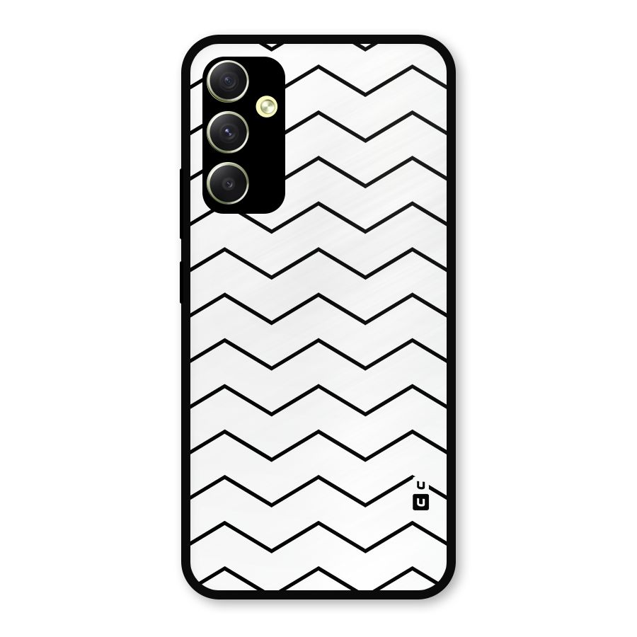 ZigZag Simple Classic Lines Metal Back Case for Galaxy A34