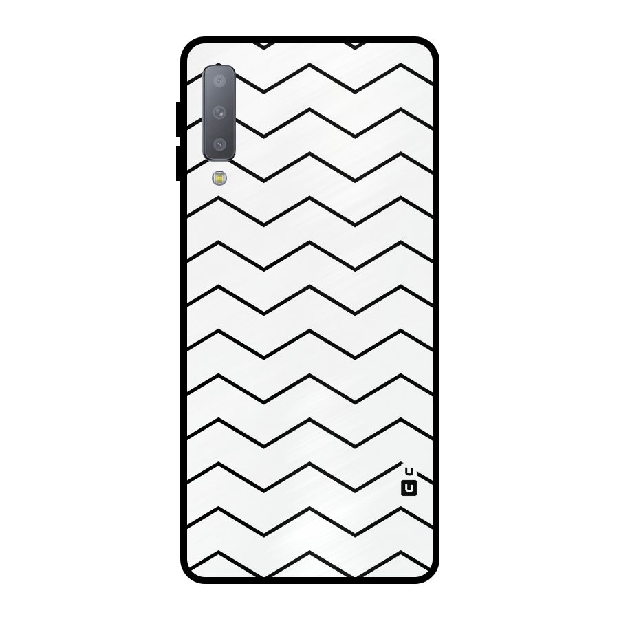 ZigZag Simple Classic Lines Metal Back Case for Galaxy A7 (2018)