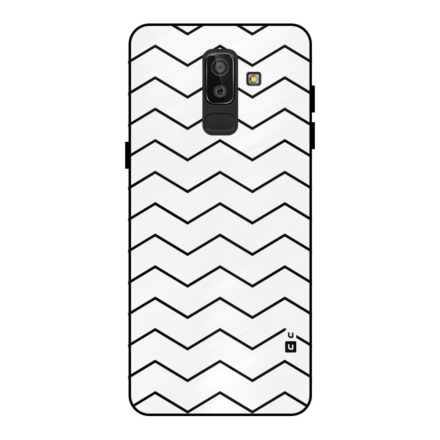 ZigZag Simple Classic Lines Metal Back Case for Galaxy J8