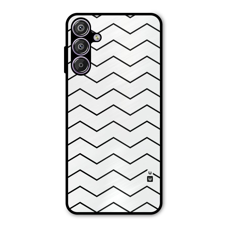 ZigZag Simple Classic Lines Metal Back Case for Galaxy M15