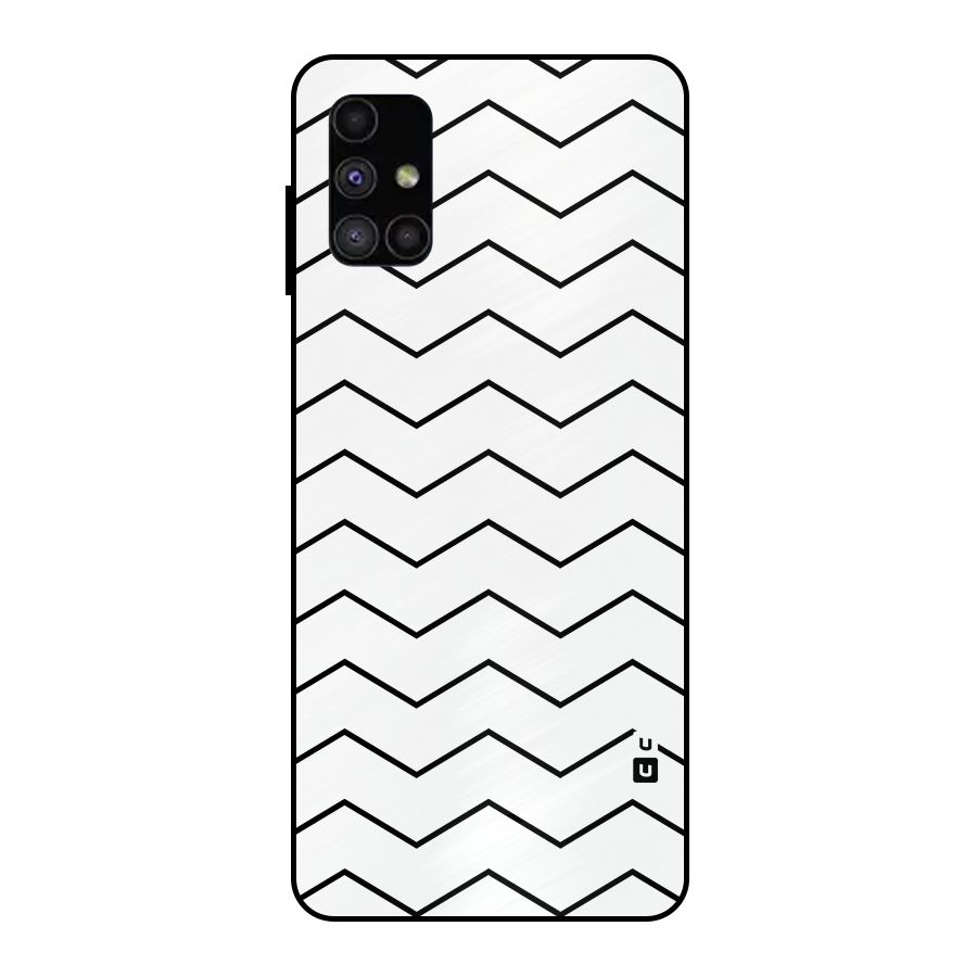 ZigZag Simple Classic Lines Metal Back Case for Galaxy M51