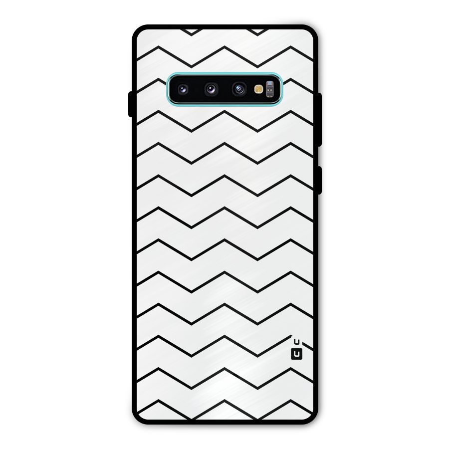 ZigZag Simple Classic Lines Metal Back Case for Galaxy S10 Plus