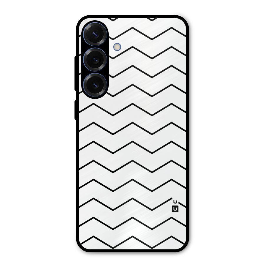 ZigZag Simple Classic Lines Metal Back Case for Galaxy S25 Plus