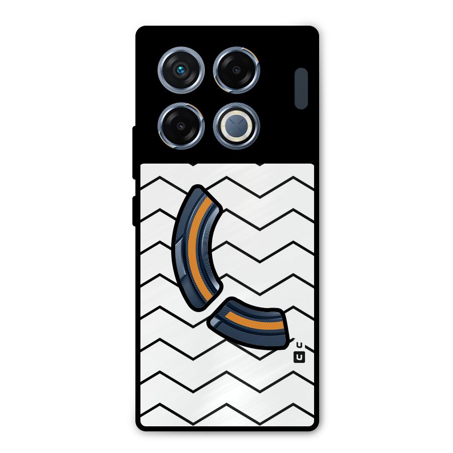 ZigZag Simple Classic Lines Metal Back Case for Infinix GT 20 Pro