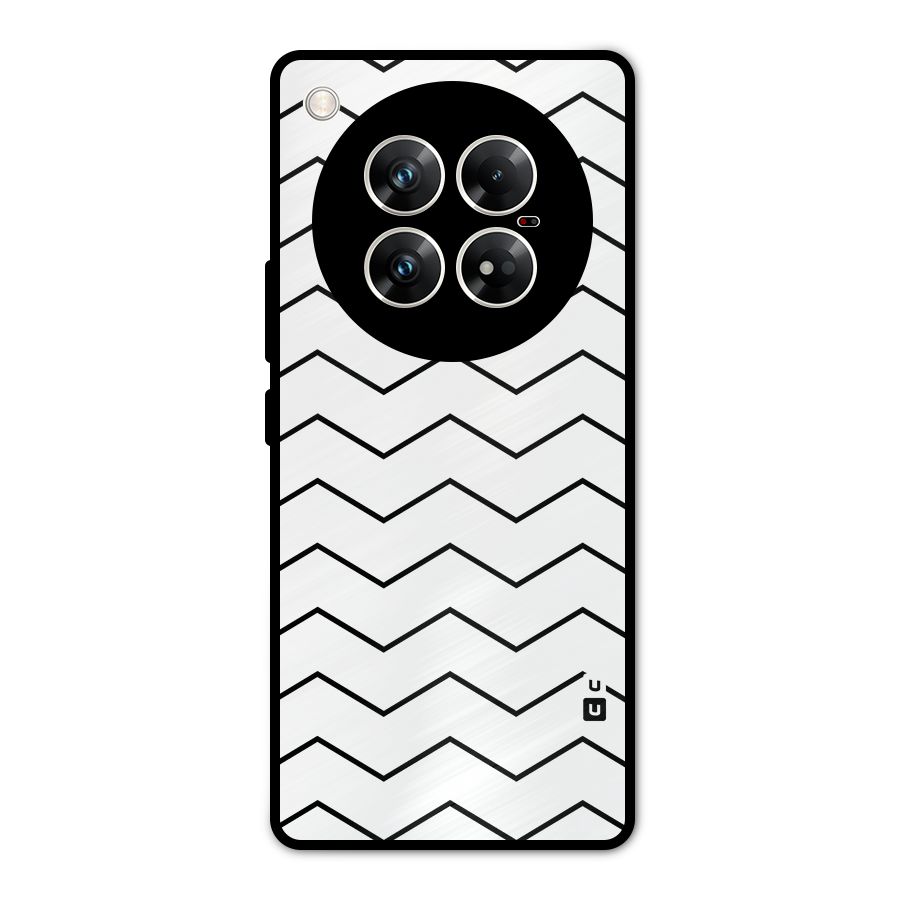 ZigZag Simple Classic Lines Metal Back Case for Infinix Zero 40 5G