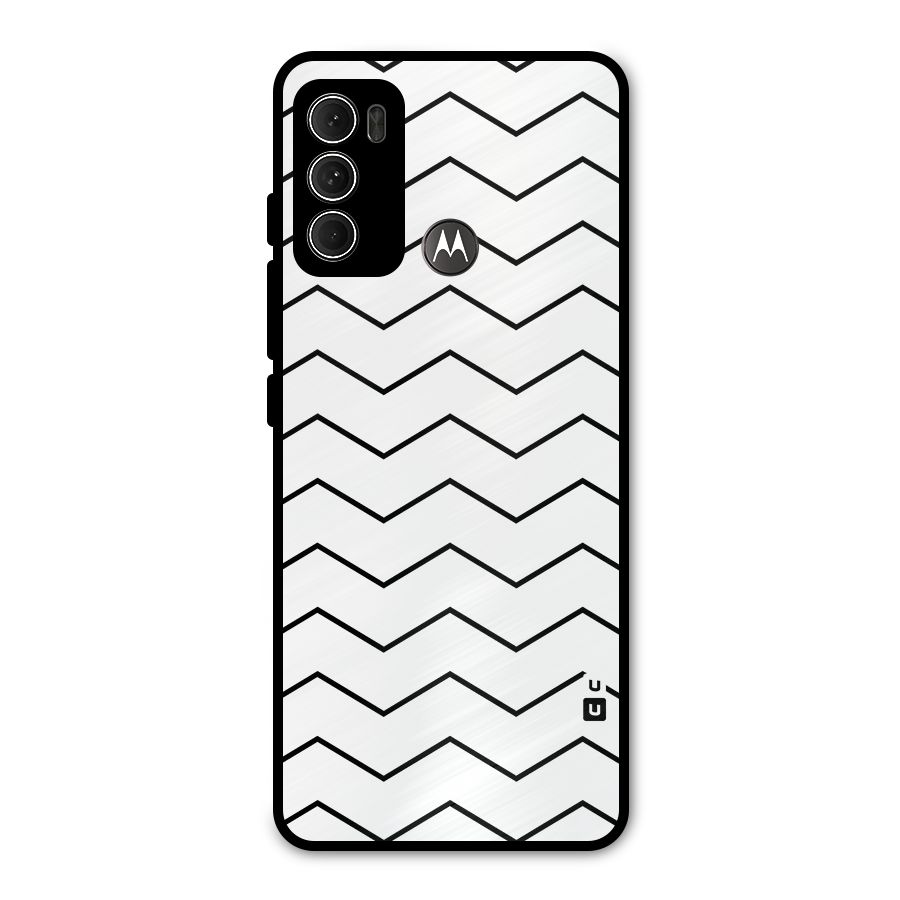 ZigZag Simple Classic Lines Metal Back Case for Moto G60