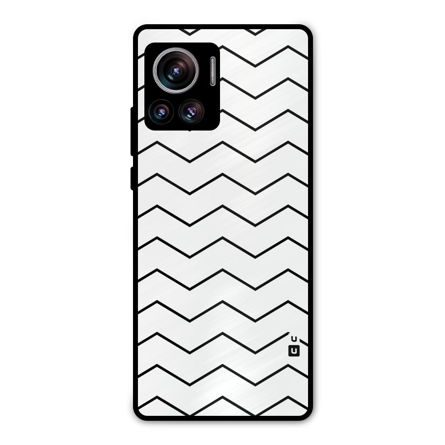 ZigZag Simple Classic Lines Metal Back Case for Motorola Edge 30 Ultra
