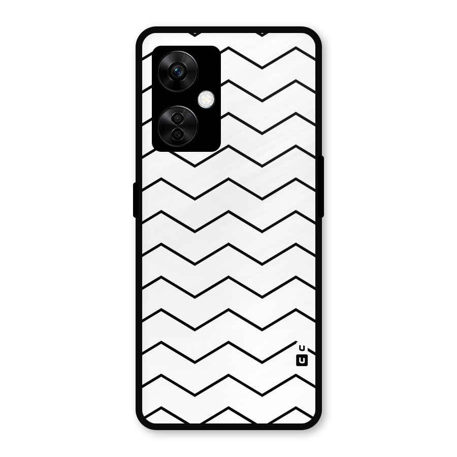 ZigZag Simple Classic Lines Metal Back Case for OnePlus Nord CE 3 Lite