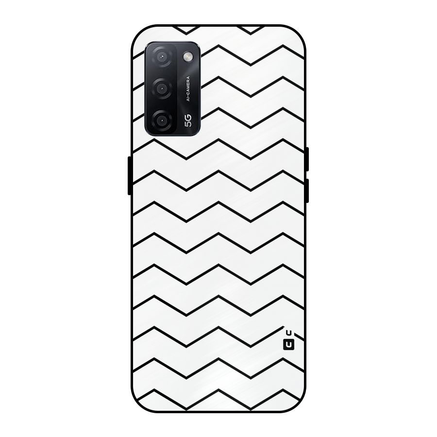 ZigZag Simple Classic Lines Metal Back Case for Oppo A53s 5G