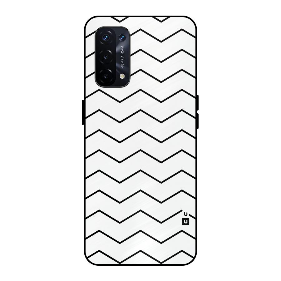 ZigZag Simple Classic Lines Metal Back Case for Oppo A74 5G