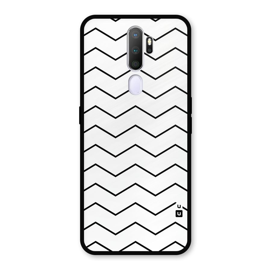 ZigZag Simple Classic Lines Metal Back Case for Oppo A9 (2020)
