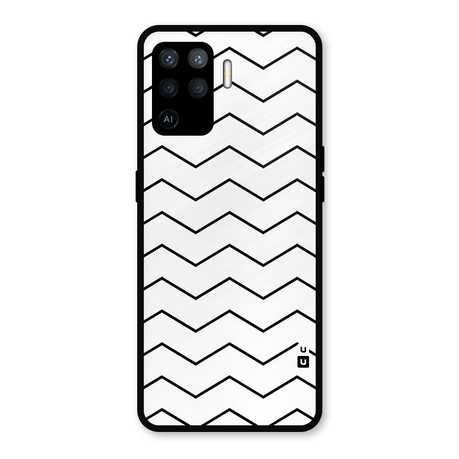 ZigZag Simple Classic Lines Metal Back Case for Oppo F19 Pro