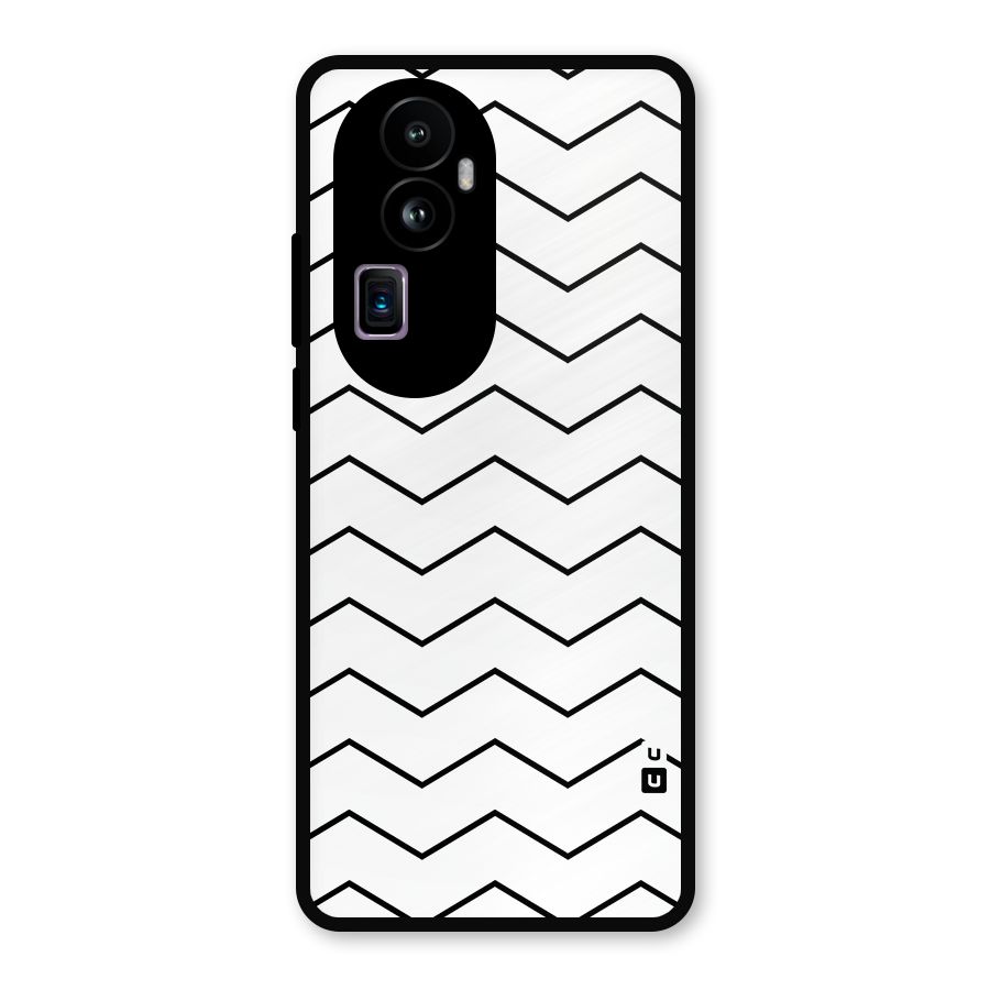 ZigZag Simple Classic Lines Metal Back Case for Oppo Reno10 Pro Plus