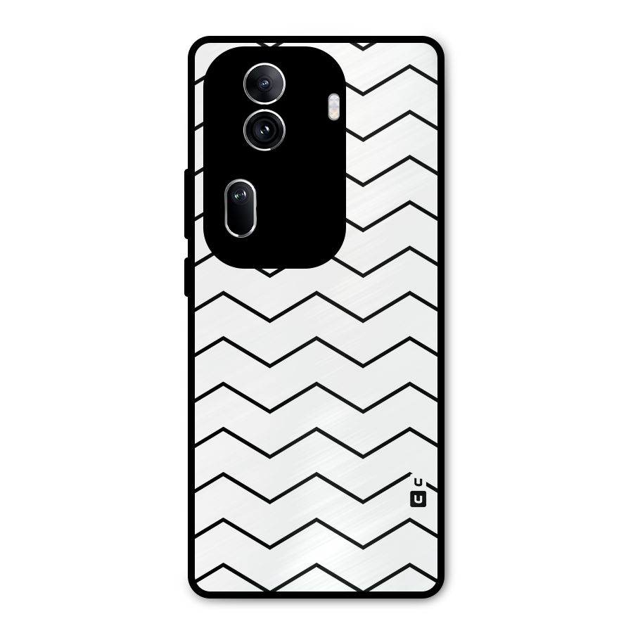 ZigZag Simple Classic Lines Metal Back Case for Oppo Reno11 Pro 5G