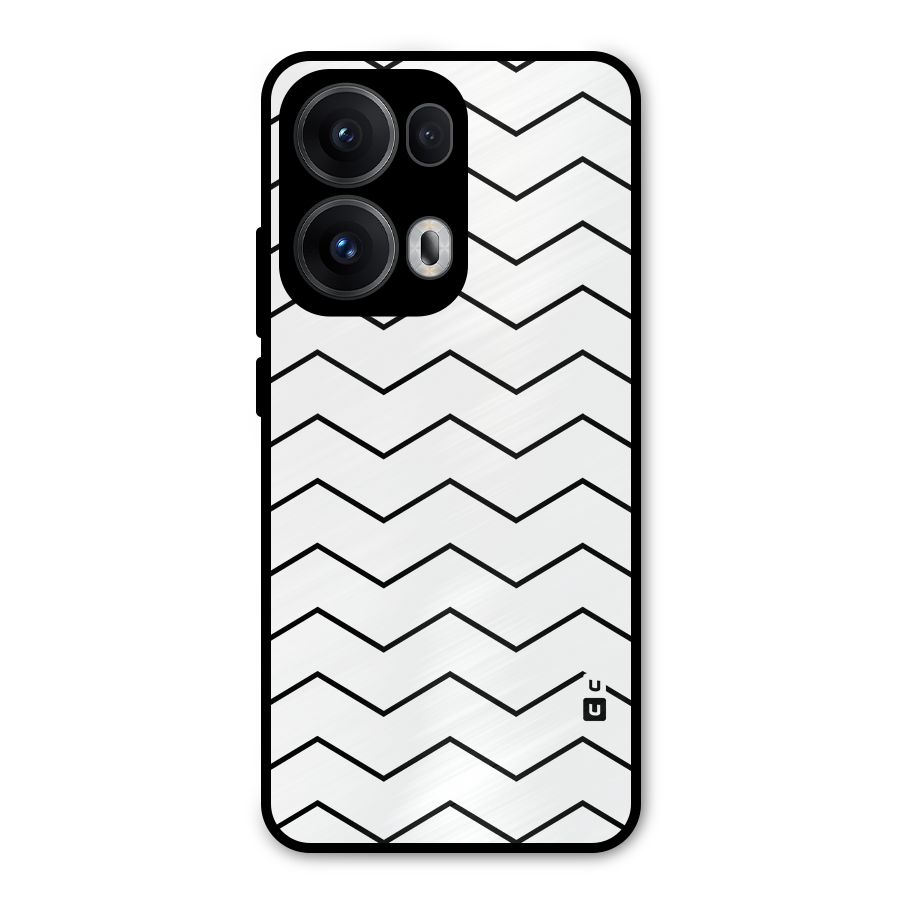 ZigZag Simple Classic Lines Metal Back Case for Oppo Reno13 Pro