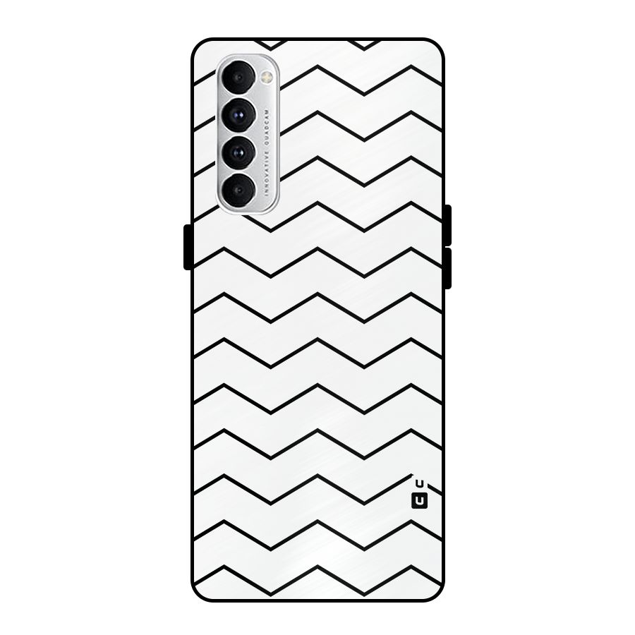 ZigZag Simple Classic Lines Metal Back Case for Oppo Reno4 Pro