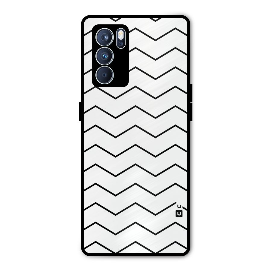 ZigZag Simple Classic Lines Metal Back Case for Oppo Reno6 Pro 5G