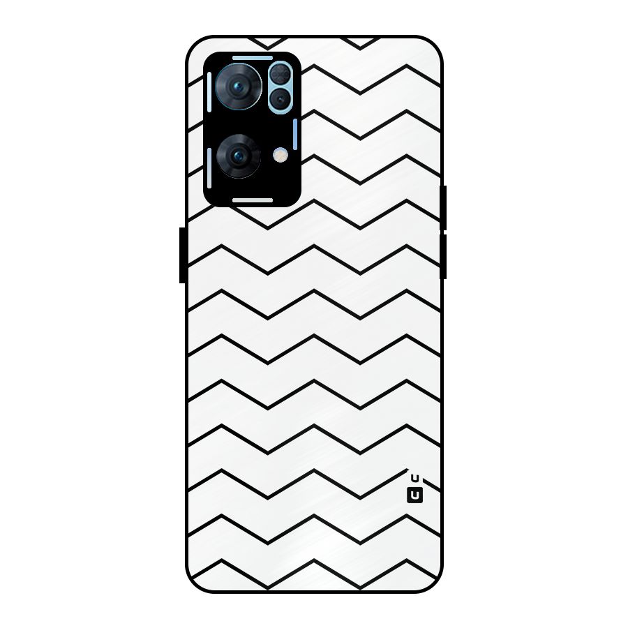 ZigZag Simple Classic Lines Metal Back Case for Oppo Reno7 Pro 5G