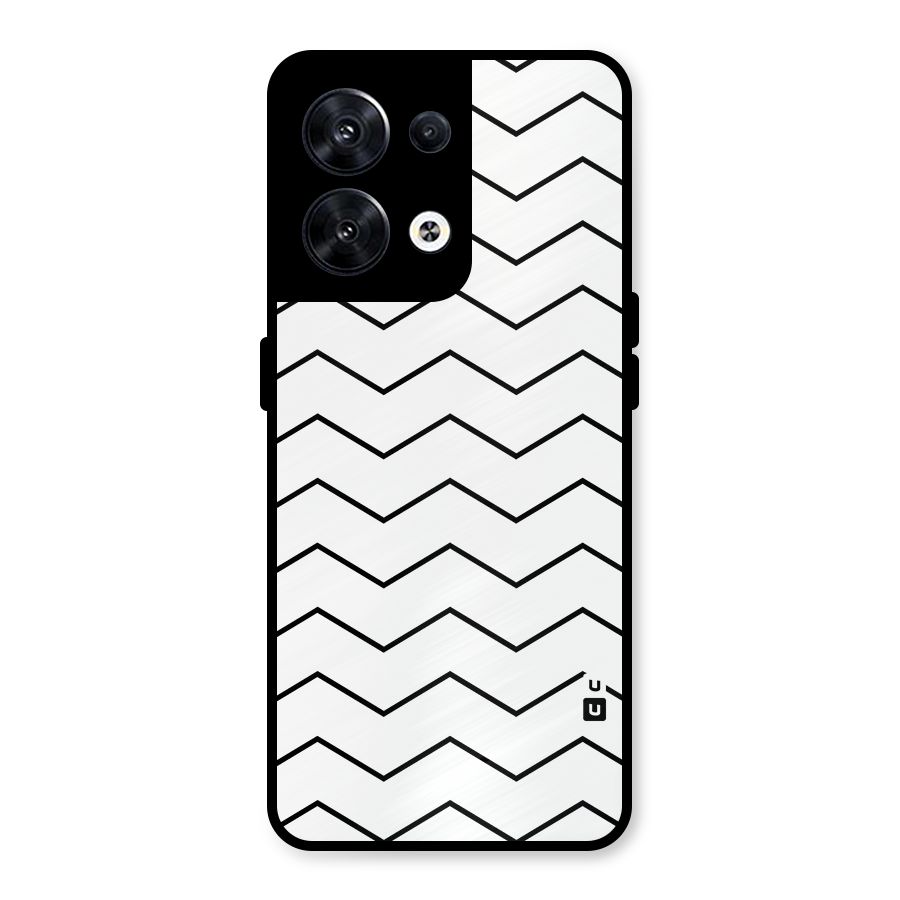 ZigZag Simple Classic Lines Metal Back Case for Oppo Reno8 5G