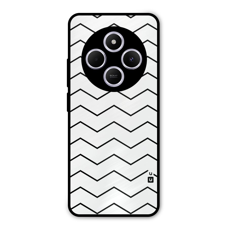 ZigZag Simple Classic Lines Metal Back Case for Poco C75 5G