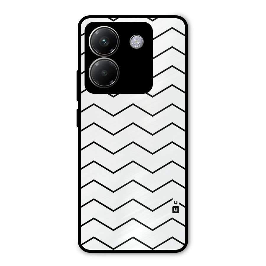 ZigZag Simple Classic Lines Metal Back Case for Poco M7 Pro 5G