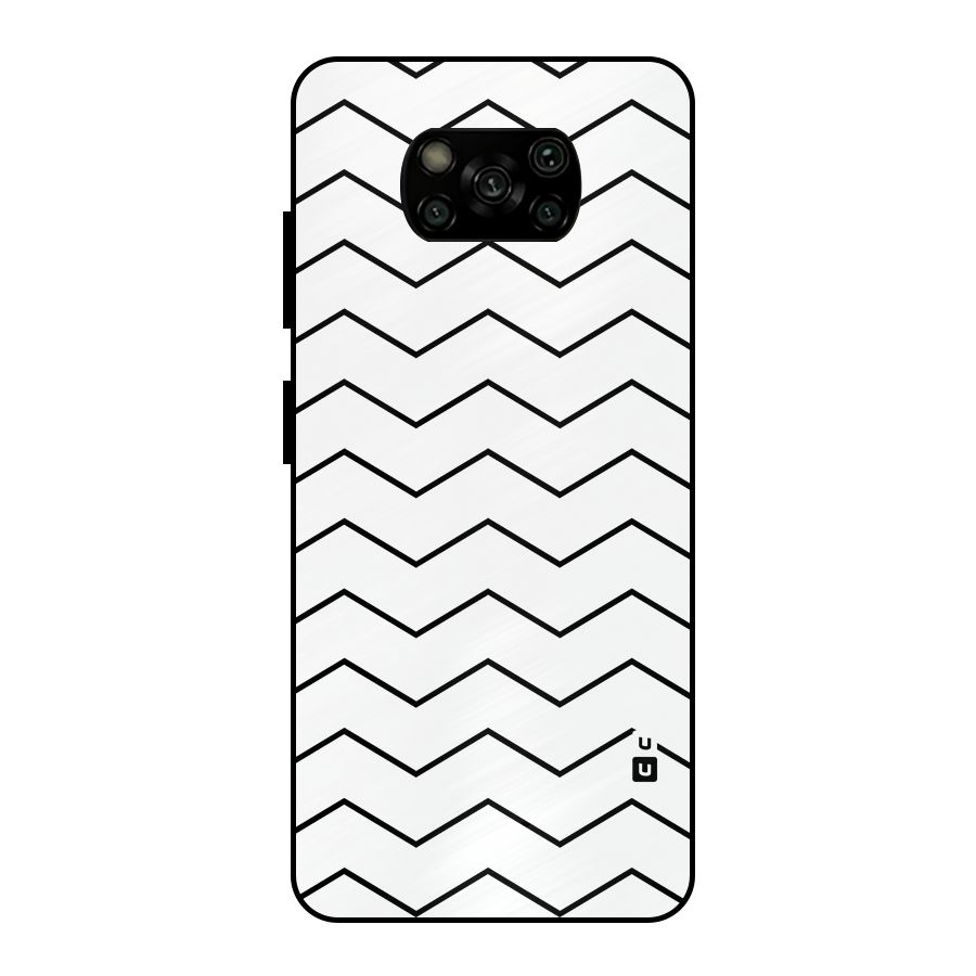ZigZag Simple Classic Lines Metal Back Case for Poco X3