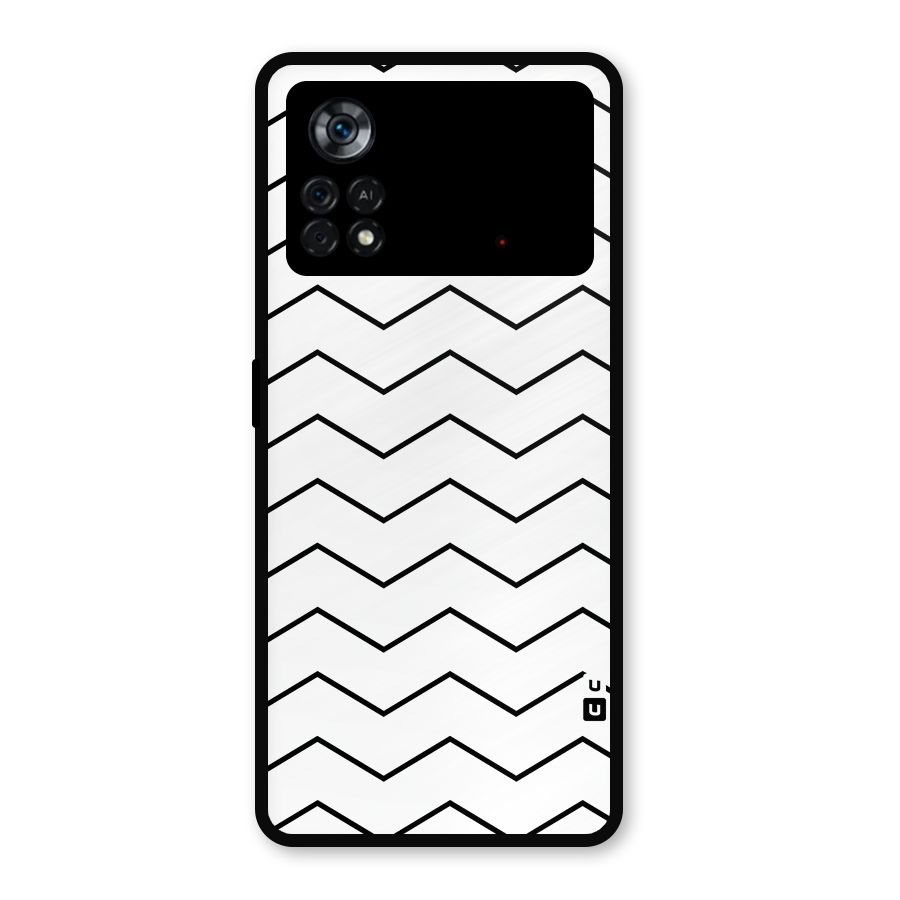 ZigZag Simple Classic Lines Metal Back Case for Poco X4 Pro 5G
