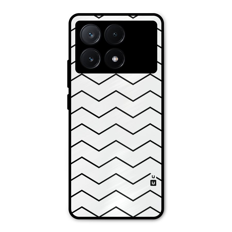 ZigZag Simple Classic Lines Metal Back Case for Poco X6 Pro