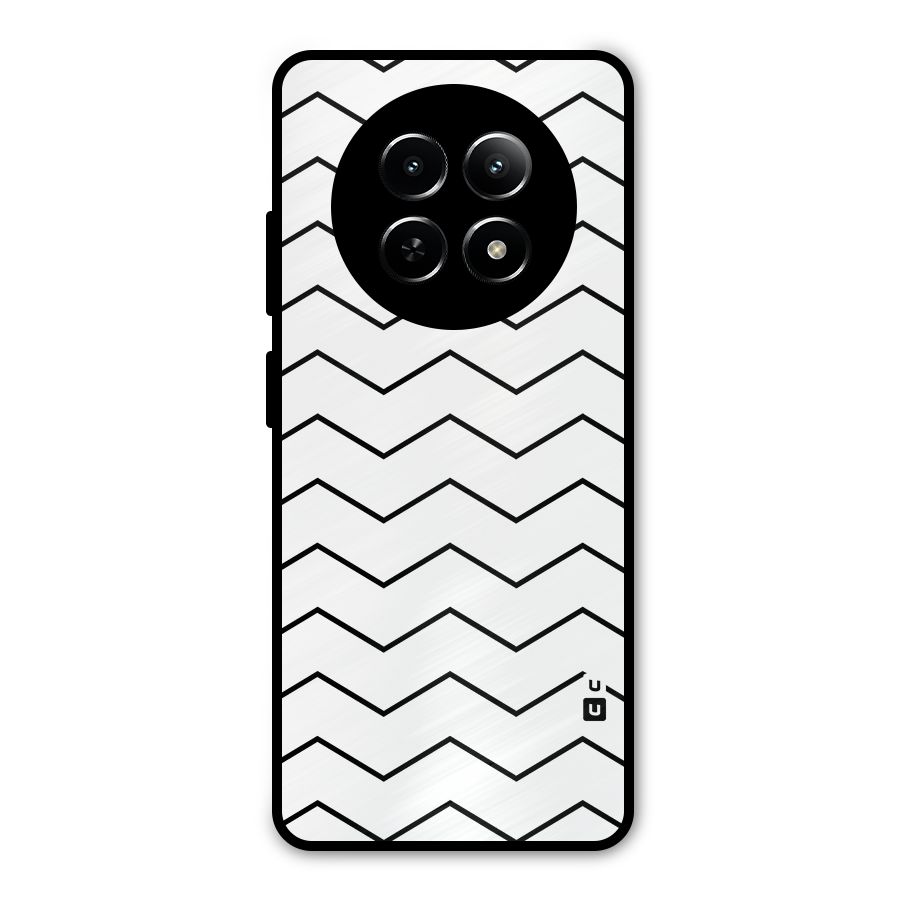 ZigZag Simple Classic Lines Metal Back Case for Realme 12 5G